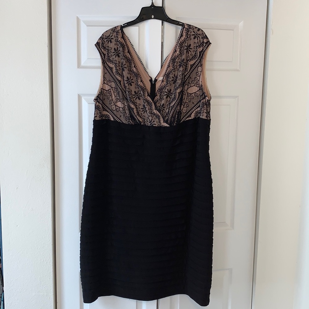 Black and nude dress with lace top. Size 22W.